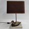 Vintage French Brass and Travertine Duck Table Lamp, 1970s 7