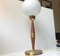 Scandinavian Modern Brass and Glass Table Lamp, 1960s, Image 2