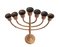 Mid-Century Brutalist Brass Menorah Candleholder, 1960s, Image 2