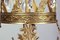 Antike französische Hängelampe aus Kristallglas und goldenem Metall im Rokoko-Stil 8