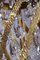 Antike französische Hängelampe aus Kristallglas und goldenem Metall im Rokoko-Stil 7