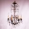 Vintage French Brass & Glass Prism Chandelier, 1920s, Image 1