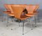 Chaise de Salle à Manger Modèle Syveren 3107 en Cuir Aniline et Acier Tubulaire par Arne Jacobsen pour Fritz Hansen, 1960s 3