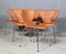 Danish Aniline Leather and Tubular Steel Model Syveren 3107 Dining Chair by Arne Jacobsen for Fritz Hansen, 1960s 1