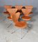 Sedia da pranzo Syveren 3107 in pelle anilina e acciaio tubolare di Arne Jacobsen per Fritz Hansen, Danimarca, anni '60, Immagine 2