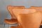 Sillas de comedor modelo Syveren 3107 danesas de cuero anilino y acero tubular de Arne Jacobsen para Fritz Hansen, años 60, Imagen 7