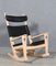 Vintage Black Aniline Leather Rocking Chair by Hans J. Wegner, Image 1