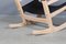Rocking Chair Vintage en Cuir Aniline Noir par Hans J. Wegner 5