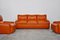 Italian Leather Living Room Set by Martino Perego for Seven Salotti, 1970s, Set of 3 2