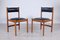 Italian Modern Leather and Wood Dining Chairs from ISA , 1960s, Set of 2 9