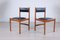 Italian Modern Leather and Wood Dining Chairs from ISA , 1960s, Set of 2 1