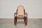 Mid-Century Italian Beech & Vienna Straw Rocking Chair, 1940s 2