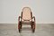 Mid-Century Italian Beech & Vienna Straw Rocking Chair, 1940s, Imagen 2