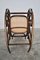 Mid-Century Italian Beech & Vienna Straw Rocking Chair, 1940s, Immagine 5