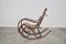 Mid-Century Italian Beech & Vienna Straw Rocking Chair, 1940s, Immagine 4