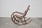Rocking Chair Mid-Century en Hêtre et Paille de Vienne, Italie, 1940s 4
