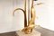 French Brass and Travertine Goose Table Lamp from Maison Jansen, 1970s 3