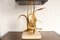 French Brass and Travertine Goose Table Lamp from Maison Jansen, 1970s 2