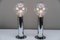 Italian Chrome and Glass Table Lamps, 1970s, Set of 2, Image 6
