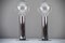 Italian Chrome and Glass Table Lamps, 1970s, Set of 2 1