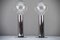 Italian Chrome and Glass Table Lamps, 1970s, Set of 2, Image 1