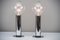 Italian Chrome and Glass Table Lamps, 1970s, Set of 2 9