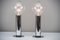 Italian Chrome and Glass Table Lamps, 1970s, Set of 2, Image 9