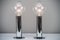 Italian Chrome and Glass Table Lamps, 1970s, Set of 2 7