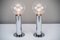 Italian Chrome and Glass Table Lamps, 1970s, Set of 2 4