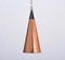 Mid-Century Danish Copper Cone-Shaped Ceiling Lamp, 1960s 2
