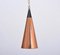 Mid-Century Danish Copper Cone-Shaped Ceiling Lamp, 1960s, Image 2