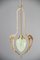 Antique Art Nouveau Brass and Glass Chandelier, 1909 1