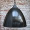 Lámpara colgante industrial de hierro fundido y esmalte gris oscuro, años 50, Imagen 5