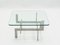 French Glass and Brushed Steel Coffee Table by Paul Legeard, 1970s, Image 3