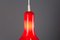 Lámpara colgante vintage de vidrio opalino rojo, Imagen 15