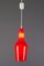 Lámpara colgante vintage de vidrio opalino rojo, Imagen 9