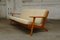 Divano a tre posti GE 290 in teak e stoffa di Hans J. Wegner per Getama, Danimarca, anni '60, Immagine 3