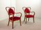 Fauteuils Mid-Century en Velours Rouge, France, 1950s, Set de 2 4