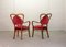 Mid-Century French Red Velvet Armchairs, 1950s, Set of 2, Image 9