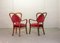 Poltrone Mid-Century in velluto rosso, Francia, anni '50, set di 2, Immagine 9