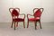 Poltrone Mid-Century in velluto rosso, Francia, anni '50, set di 2, Immagine 8