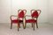 Französische Mid-Century Armlehnstühle mit rotem Samtbezug, 1950er, 2er Set 2