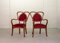 Mid-Century French Red Velvet Armchairs, 1950s, Set of 2 3