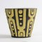 Yellow and Black Fat Lava Ceramic Flower Pot, 1960s 1