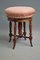 Antique Edwardian Mahogany Height-Adjustable Stool 1