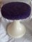 Round Vintage German White Plastic Stool With Lilac Seat, 1970s 1