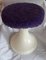 Tabouret Rond Vintage Blanc en Plastique avec Siège Lilas, Allemagne, 1970s 1