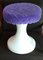 Round Vintage German White Plastic Stool With Lilac Seat, 1970s 5