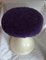 Round Vintage German White Plastic Stool With Lilac Seat, 1970s 3