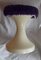 Round Vintage German White Plastic Stool With Lilac Seat, 1970s, Image 4